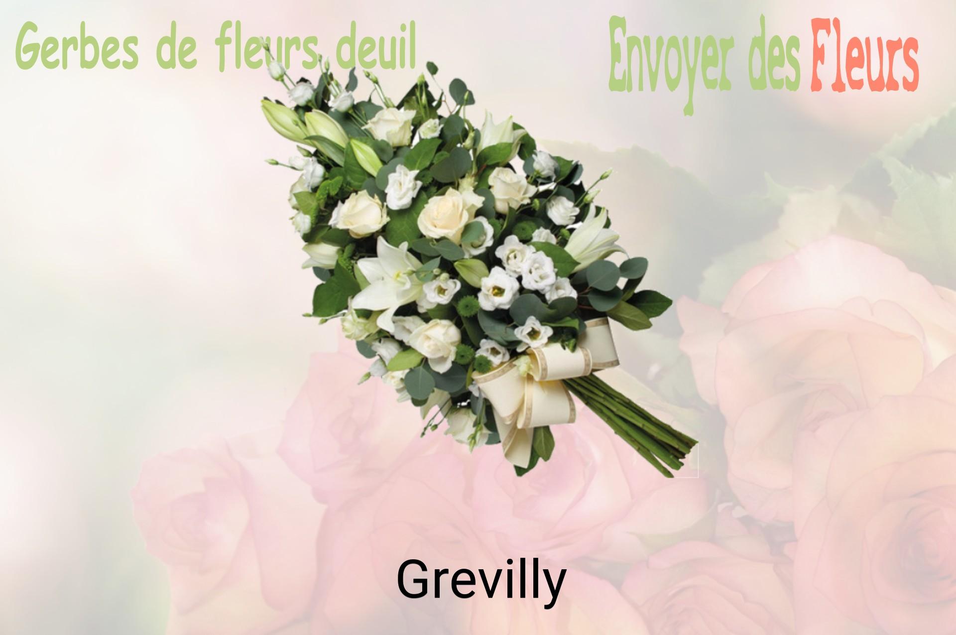 Gerbe de fleurs de deuil livrée à Grevilly